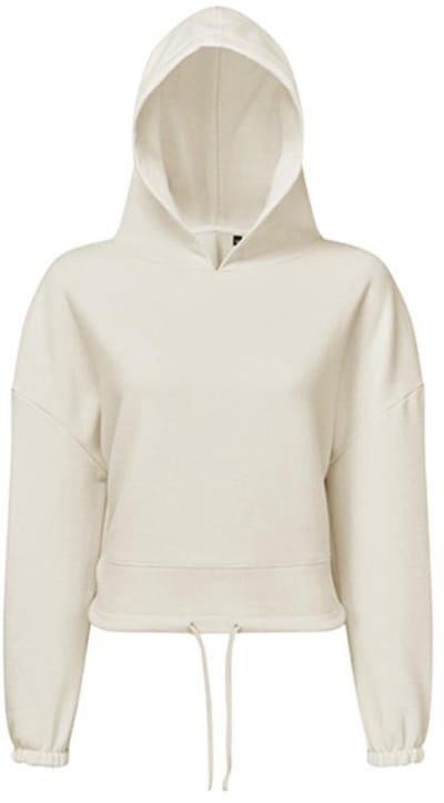 TriDri - Cropped Oversized Dames Hoodie - Natural maat XXS