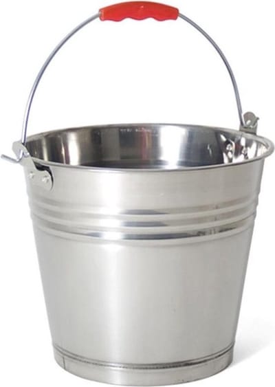 Zinken emmer/bloempot/plantenpot 7 liter - Tuindecoratie - Bloememmer/bloembak/plantenbak - Decoratie emmer