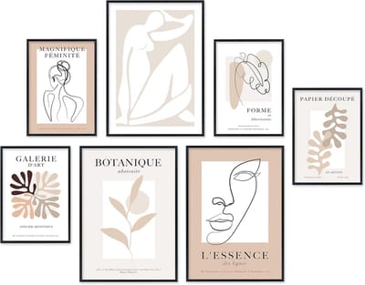 Set van 7 Wandposters Matisse Collage Stijl - 4x A4 en 3x A3