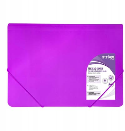 Strigo Neon Paars A4 Map met Elastiek - Duurzaam PP