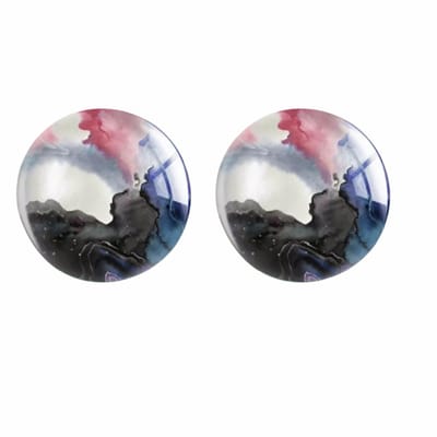Clip Oorbellen Camila 2 cm zwart roze