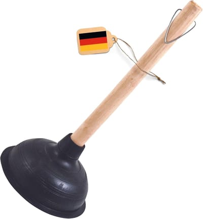 Novaliv afvoerontstopper 140 mm Ø zuignap afvoerontstopper toiletontstopper met houten handgreep ontstopper WC-ontstopper met een diameter van 14,5 cm IDEAAL als afvoerontstopper voor verstopte afvoeren Pumpfix
