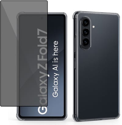 ChiGuard Hoesje & Privacy Screenprotector geschikt voor Samsung Galaxy Z Fold 7 Hoesje Screenprotector - Privé - Gehard Glas Cover