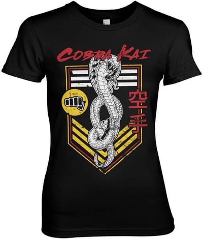 Cobra Kai Punch Patch Girly Tee dames-T-shirt zwart