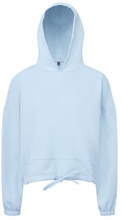 TriDri - Cropped Oversized Dames Hoodie - Sky Blue maat XXS