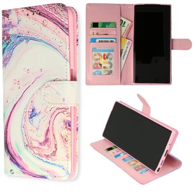 Cityhoesje – Bookcase – Geschikt voor – Samsung S25 Ultra – Marmer Galax