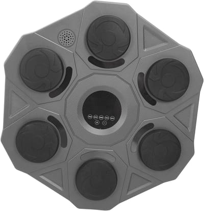 Muziek Boksapparaat - Interactief Bokstrainer - Thuis Workout - Slimme Scoreweergave - Wandmontage - Zwart