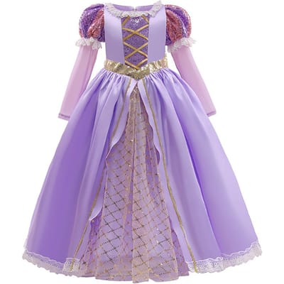 Costume Cosplay Princesse Enfant Fille Robe Reine des Neiges Halloween Carnaval Vêtements Mignons Cosplay Vêtements de Soirée pour 2-10 Ans 2-3T(100) gray