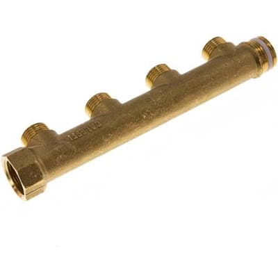 G 3/4'' x 4xG 1/2'' F/M/M Messing Verdeelstang 10 Bar - FLM-FMM-B-034G-012G-4M
