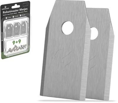 To the South® Universele Robotmaaier Mesjes geschikt voor o.a. Gardena, Husqvarna, McCulloch, Yard Force, Segway, Garden Feelings, Cramer, Ferrex & Florabest - Staal - 9 Stuks