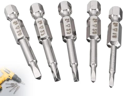 Inovra Plus - 5-delige schroevendraaierset voor precisiewerk met magnetische kop - S2-staal - Driehoekige punt - 1/4 inch zeskantschroevendraaier- 18/2/23/27/3 x 50 mm