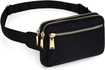 Waterafstotende Nylon Heuptas voor Heren en Dames met 3 Ritssluitingszakken