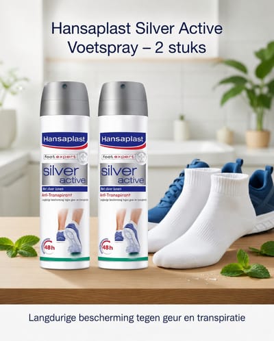 Hansaplast Foot Expert Silver Active Anti-Transparant Multi Pack - 2 x 150 ml