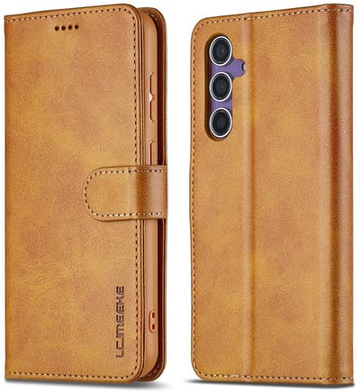 LC.IMEEKE Hoesje - Geschikt voor Samsung Galaxy A56 Hoesje - LC.IMEEKE Luxe Book Case - Bruin