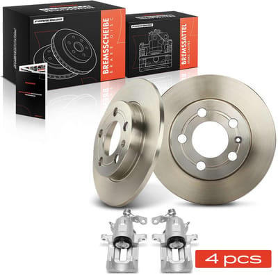 Frankberg 2x remklauw + 2x remschijf achter voor VW Golf 4 Bora Audi