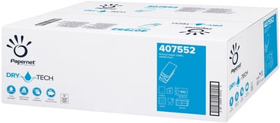 Papernet Papieren handdoekjes W-Vouw 2-laags 100 vellen, pak 20 stuks 20,3 x 32 cm productnummer 407552