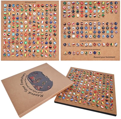 Dailygoods- Punaises 291 Stuks Nationale Vlaggen - Decoratieve Punaises - Metalen Punaises - DIY Prikbord - Kurkplaten - Creatieve Spelden - Prikpinnen