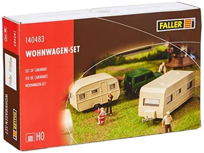 Caravanset voor modelbouw, jaren '70, geschikt voor 14 jaar en ouder