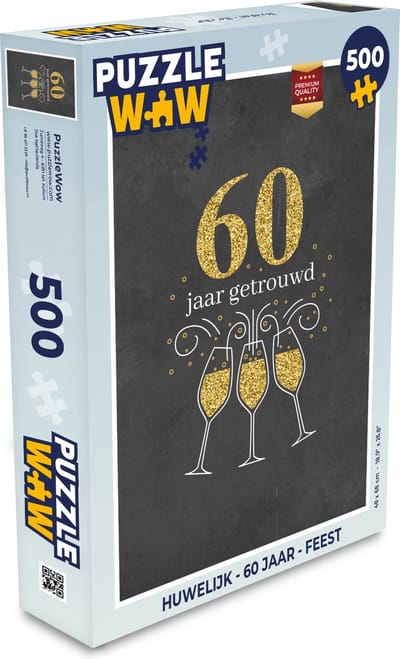 Puzzel Huwelijk - 60 jaar getrouwd - Quotes - Jubileum - Spreuken - Legpuzzel - Puzzel 500 stukjes