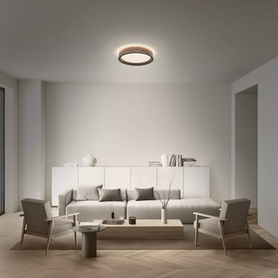 OSRAM LED plafondlamp ORBIS MARIANO hout/zwart Ø 41 cm dimbaar