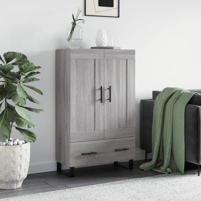vidaXL Hoge kast 69,5x31x115 cm bewerkt hout grijs sonoma eikenkleurig