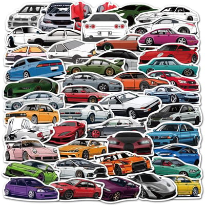50 100 Stuks Sport Raceauto Stickers Voor Bumper Fietshelm Bagage Snowboard Vinyl Decal Coole Sticker Bom Jdm Styling Speelgoed