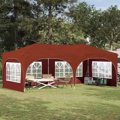vidaXL - Pop-up - Feesttent - 575 - x - 288 - x - 245 - cm - Terracotta - Oxford - Stof