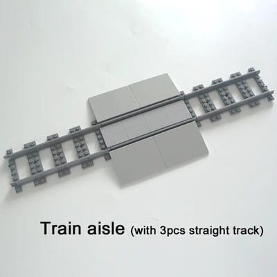 MOC Stads Treinrails Kruispunt Wissel Flexibele Vorkvormige Bergop Rechte Gebogen Spoor Bouwsteen Bakstenen Creatief DIY Speelgoed