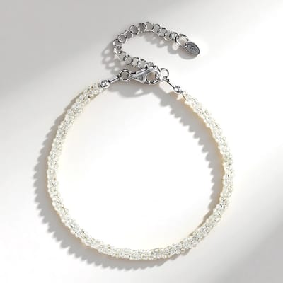 Cavill - Zilveren Armband - 925 Sterling Zilver Rhodium - 16 ct Cambodjaanse Zirkon Ronde Edelsteen - Verstelbaar Elegant Wit