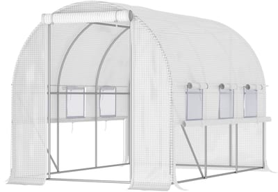 Outsunny Tunnelkas - PE - 295x200x200cm - Wit