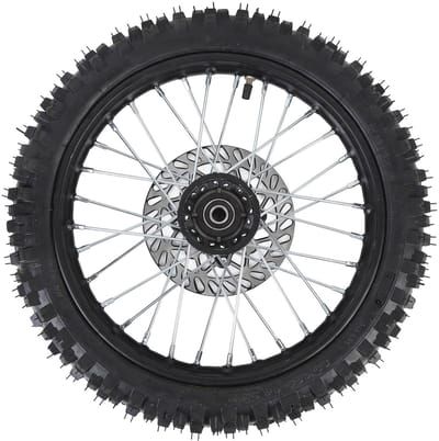 Dailygoods- Voorwielassemblage 14 Inch - Premium Rubber Banden - Binnenbuis - Compatibel met Dirt Bikes - 15mm As - Uitstekende Tractie - Dirtbikewiel