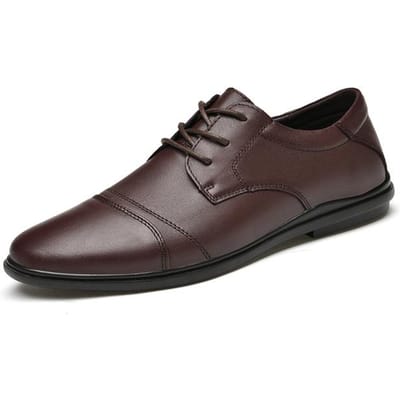 Chaussures de ville pour hommes Cuir véritable Formelles Affaires Lacets Minimalistes Chaussures Pour Hommes Luxe Chaussures pour hommes Plates Décontractées 37 marron