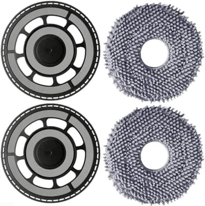 Dweilbeugel en Pads Kit - Robotstofzuiger Onderdelen - Vloeren Schoonmaken - Specifiek Ontworpen - 2 stuks - Grijs