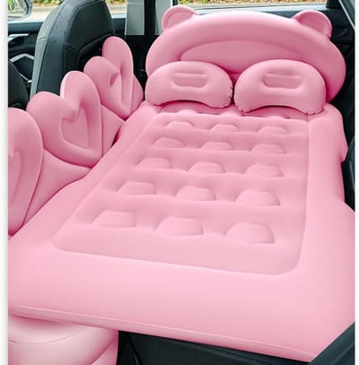 Automatras - Luchtbed Auto - Reizen Comfortabel - Inclusief Elektrische Pomp - Normale Maat - D-Roze