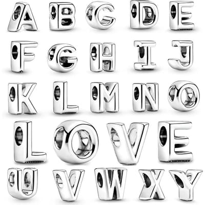 Elegante Gouden 26 Letters A-Z Alfabet Kralen Koperen Bedels Voor Dames Kettingen Armbanden Armband Accessoires Doe-Het-Zelf Sieraden M gray