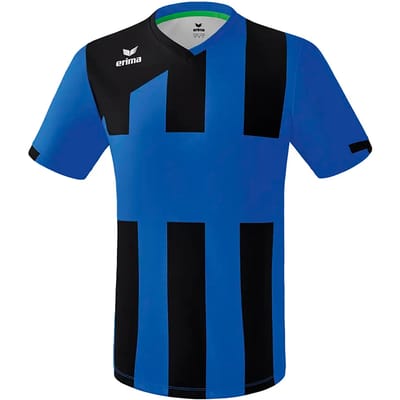 Erima Siena 3.0 Shirt Korte Mouw Kinderen - Zwart / New Royal | Maat: 128