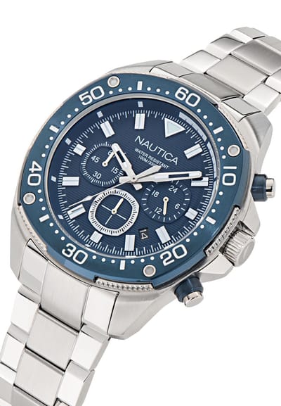Nautica Nct Bluesail Analoog Horloge Blauw Case: 100% Stainless Steel | Armband: 100% Stainless Steel 46 mm NAPBSF406, NAPBSF407, NAPBSF408