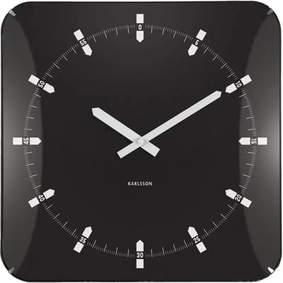 Karlsson Wandklok Sucinto Dome Square - Zwart - 35x35x35cm - Wandklok Modern