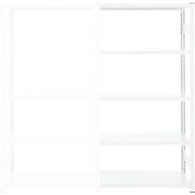 Insteekstelling ORDO Professional - stalen - aanbouwrek - modulair - B 760 x 435 x H 2000 mm - draagvermogen 1200 kg - 5 legborden - verkeerswit RAL 9016