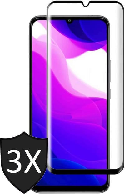 Screenprotector geschikt voor Xiaomi Mi 10 Lite - Full Screen Protector Glas - 3 Stuks