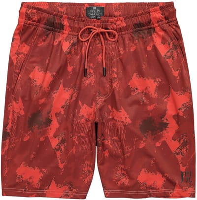 JAY-PI - Heren - Functionele bermuda FLEXNAMIC® fitness QuickDry all-over print - Gebakken klei - Maat 3XL