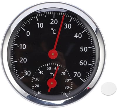 Dailygoods- Hygrometer - Thermometer - Mechanisch - Temperatuurmeter - Vochtigheidsmeter - Decoratief - Meetbereik -30°C tot 70°C
