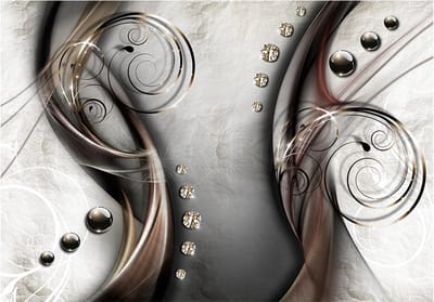 Fotobehangkoning - Behang - Vliesbehang - Fotobehang Diamanten en Parels - Luxe - Hotel Chique - Two worlds - 400 x 280 cm