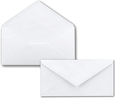 50x Witte DIN Lang Enveloppen 110x220mm zonder Venster voor Kaarten