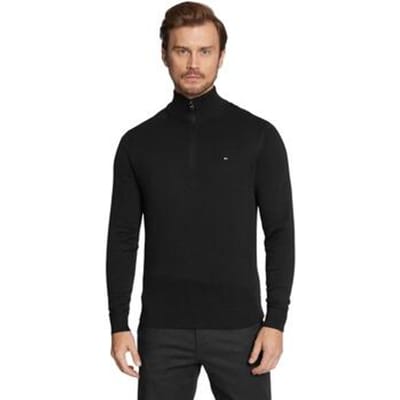 Tommy Hilfiger Tommy Hilfiger Half Zip Pullover Pima ORG Cotton/Cashemer Zip Mock Black  2XL
