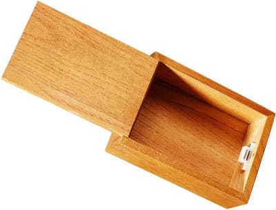 Houten Bewaarbox - Vintage Opbergdoos - Sieraden Organiseren - Met Beschermend Deksel - 13.6 cm Lengte - Bruin
