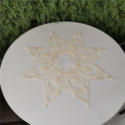 Europees Achtkant Kantborduurwerk Chique Tafelkleed Onderzetter Balkon Slaapkamer Kleine Ronde Tafelkleed Mat Feest Banket Decoratie Octagon 60cm gray