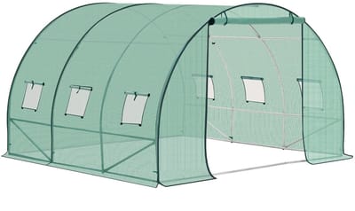 Kas - Tuinkas - Kassen - Inloopkas - 300x300x200 cm - Inlooptunnel - Winterfolie - Winterbestendig - 6 Ventilatieramen - Groen