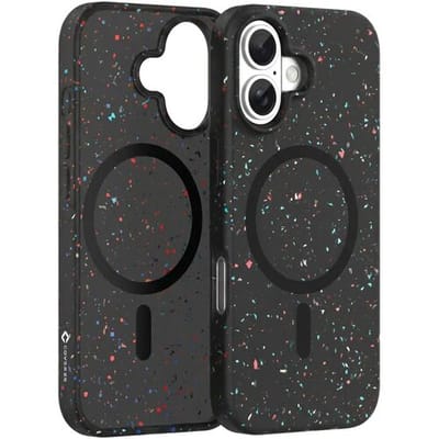 Coverzs Recycled Magsafe hoesje geschikt voor iPhone 16 - Magsafe telefoonhoesje - Glitter hoesje - Schokbestending