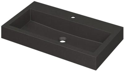 INK Momento Wastafel Quartz met 1 Kraangat - 800x450x90 mm - Quartz Zwart